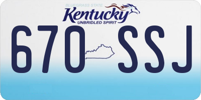 KY license plate 670SSJ