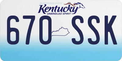 KY license plate 670SSK