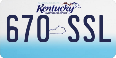 KY license plate 670SSL