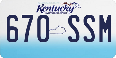 KY license plate 670SSM