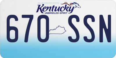 KY license plate 670SSN