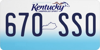 KY license plate 670SSO