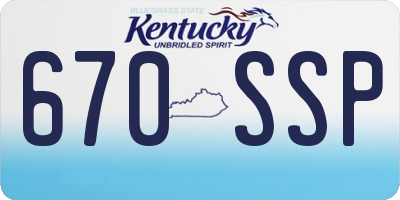 KY license plate 670SSP
