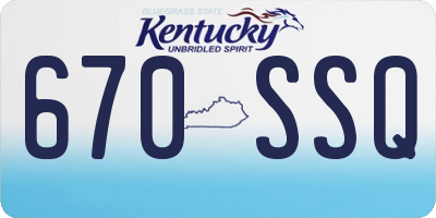 KY license plate 670SSQ