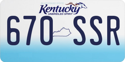 KY license plate 670SSR