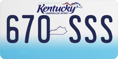 KY license plate 670SSS