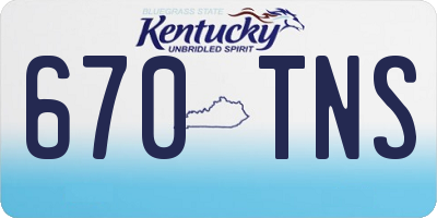 KY license plate 670TNS