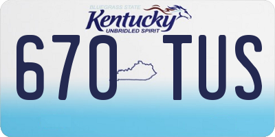KY license plate 670TUS