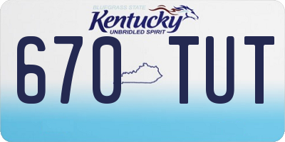 KY license plate 670TUT