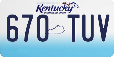 KY license plate 670TUV