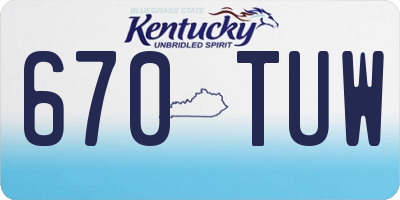 KY license plate 670TUW