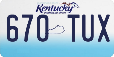 KY license plate 670TUX