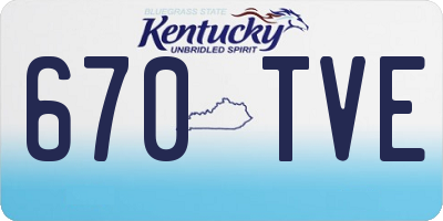 KY license plate 670TVE