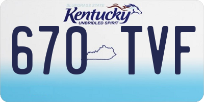 KY license plate 670TVF