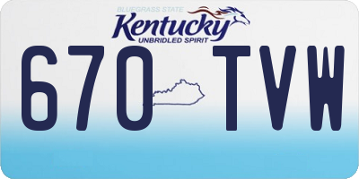 KY license plate 670TVW