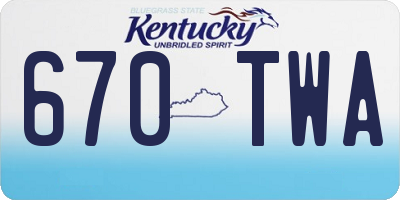 KY license plate 670TWA