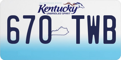 KY license plate 670TWB