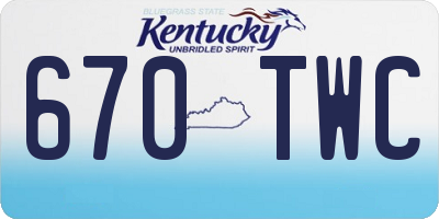 KY license plate 670TWC