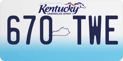 KY license plate 670TWE