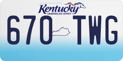 KY license plate 670TWG