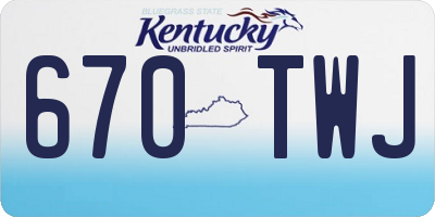 KY license plate 670TWJ