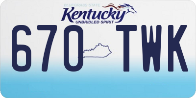 KY license plate 670TWK