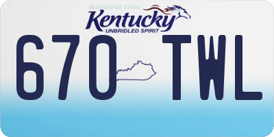 KY license plate 670TWL