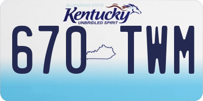 KY license plate 670TWM