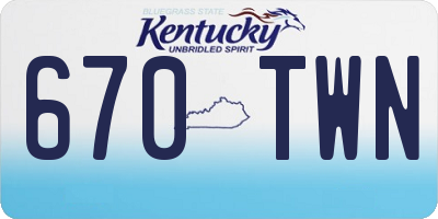 KY license plate 670TWN