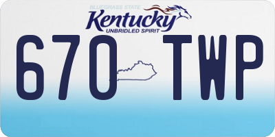 KY license plate 670TWP