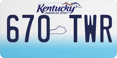KY license plate 670TWR