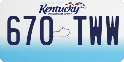 KY license plate 670TWW