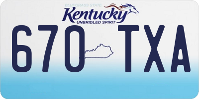 KY license plate 670TXA