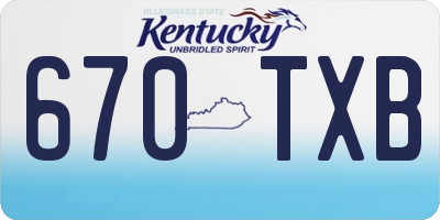 KY license plate 670TXB