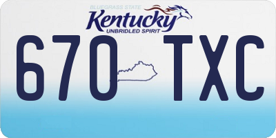 KY license plate 670TXC