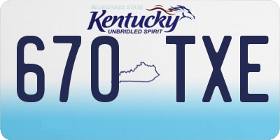 KY license plate 670TXE