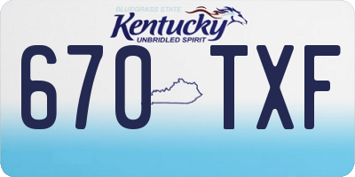 KY license plate 670TXF