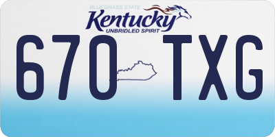 KY license plate 670TXG
