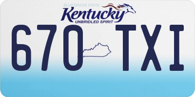 KY license plate 670TXI