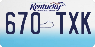 KY license plate 670TXK
