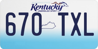 KY license plate 670TXL