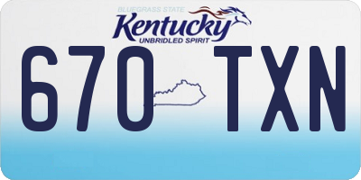 KY license plate 670TXN
