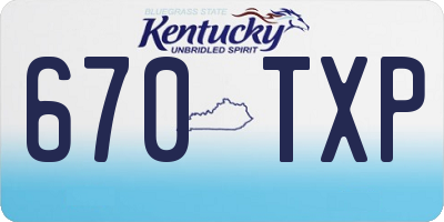 KY license plate 670TXP