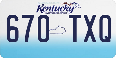 KY license plate 670TXQ