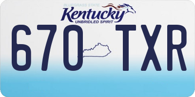 KY license plate 670TXR