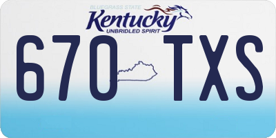 KY license plate 670TXS