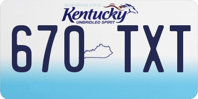 KY license plate 670TXT