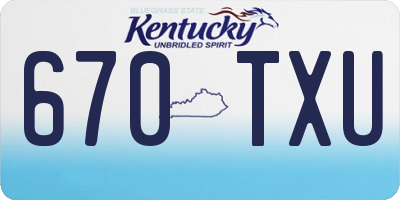KY license plate 670TXU