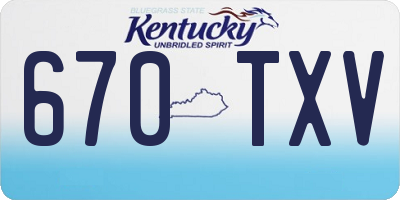 KY license plate 670TXV