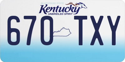KY license plate 670TXY